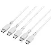 J.Burrows USB-C to USB-C 2.0 Cable 5A 1.2M Black 5 Pack