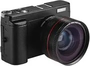 Full HD 1080P 2 P Portable Digital Camera with 3 Inch Screen P & Video ing Support 16X Digital WiFi C ection Mult e Languages Face Detection Anti-Shake Beauty Function with Ultra Wide Black One Size