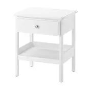 TYSSEDAL Bedside table, white, 51x40 cm