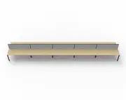 RAPIDLINE DELUXE PROFILE LEG WORKSTATION With Screen 10 Person Double Sided W1200 x D750 x H730mm (per user) Natural Oak Top Black Frame