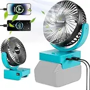 Rozlchar Portable Cordless Fan For Makita 18V Battery, Work for BL1860 BL1850 BL1840 BL1830, Brushless Motor With USB A+C Fast Charging For Camping Workshop and Construction Site(No Battery)