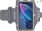Running Phone Armband for Men Women,Universal Arm Bands for Phones Below 6.5 Inches,Waterproof Cell Phone Armband for Hiking,Running,Cycling,Climbing,Adjustable Strap Key Pocket(Grey2)