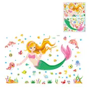 Catzon 2Pcs Creative Cartoon Removable 3D Wall Stickers Bubble Mermaid Princess Decoration For Children Room-05