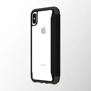 【Griffin】Survivor Clear Wallet for iPhone Xs Max 黑色側翻透黑背蓋防摔皮套