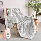 Electric Heated Throw Blanket 50"X 60", Reversible Super Cozy Faux Fur&Sherpa, F