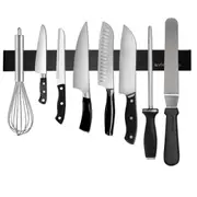 Vivva Stainless Steel Magnetic Knife Holder Rack Tool Shelf Utensils Adhesive(Black 40cm)