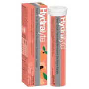 Hydralyte Electrolyte Effervescent Tab (Peach Crush Flavour) X 20
