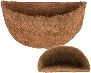 Biniveil 2pieces Hanging Basket Liner | Wall Basket Planter Liner Replacement | Half Round Coco Fiber Replacement Liner | For Garden Porch Balcony Flower Pots | 10/12/14 Inch