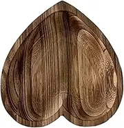 Heart Shaped Wooden Tray - Hand Carved Hand Carved Artworks, Decorative Wood Fruit Bowl | Rustic Serving Tray, Appetizer Serving Tray for Bread Cheese, Food Fruit Dishes, Kitchen Home