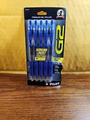 Pilot G2 Gel Rollerball Blue Pen, Extra Fine, Premium Super Smooth, 31298