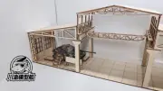 CY712 1/72 tank chariot armored car factory garage repair shop DIY Scenes kit