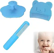 Silicone Baby Bath Brush, Baby Brush for Milk Scab, Baby Scalp Massage Brush, Baby Brush, Bath Set for Children, Ultra Soft Silicone Brush, Suitable for Newborns and Toddlers, Pack of 3