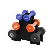 Hacienda 7-Piece 2/3/5kg (20Kg Total) Weighted Dumbbell Gym Set for Exercise with Rack