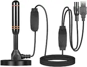HALOULENI High Gain TV Aerial Portable Indoor/Outdoor TV Antenna DVB-T DVB-T2 DAB Digital TV Antenna Plug and Play Indoor Outdoor Digital HD Freeview Aerial for Smart TV