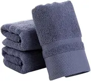 JSEIAJB Cotton Towel 34 X 75cm Long Staple Cotton Towel Quick Drying Thickened Soft Faces Towel Highly Absorbent(White-Dark galaxy8)