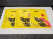 3 NJ Hand Tied Hi-Lo English Hooks w/PINK HAIR Fluke/Summer Flounder Rigs