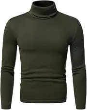 [Haitpant] Autumn Winter Men's Warm Turtleneck Sweater Slim Knit Sweater Top Plus Fleece Pullover Bottoming Shirt
