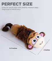Just For Fun No Stuffing Plush Lil Squeak Monkey Dog-Toy.