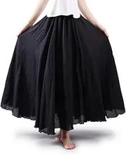 [Phorecys] Women's Bohemian Style Elastic Waist Band Long Maxi Skirt