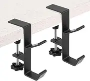 2 Pcs Desk Handbag Hanger, Adjustable Table Hanger Hook, Desk Purse Holder, Handbag Storage Hooks, Schoolbag Hook, Desk Hook Backpack Holder (Black)