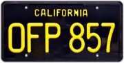 Herbie the Love Bug | OFP 857 | Metal Stamped License Plate