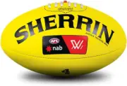Sherrin AFLW Replica Training Leather Ball, Yellow, Size 4