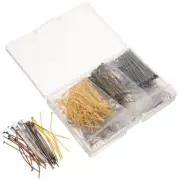 600Pcs Metal Head End Pin Jewelry Making Pin Metal Earring Necklace Flat Head