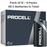 48Pcs Duracell Procell Professional Alkaline C-Cell Batteries - FRESH STOCK