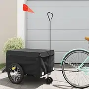 Bike Trailer Black and Green 30 kg Iron, Bicycle Cargo Trailer, Bicycle Large Cargo Wagon Trailer, Bicycle Cargo Storage Cart Cycling Camping Luggage Storage Carrier Transport Type1