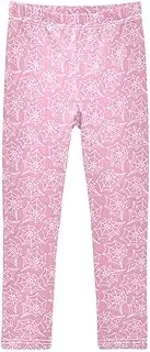 [Joisal] Chic Spiderwebs Pink Girls Leggings, Comfy for Yoga Pants for Girls, Girls 4t Leggings