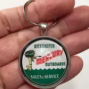 Vintage Mercury Outboard Motor Boat Sales and Service Sign Keychain