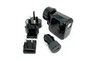 Huntkey TravelMate Multi Plugs USB Wall Charger Adapter 4.2 A US UK EU AU Plugs with Car Charger (D204)