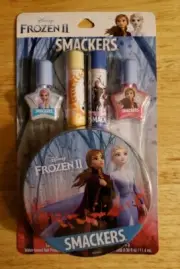 Disney Frozen II 2 LipSmackers + 2 Glitter Nail Polish & Storage tin Gift set.