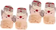 [LIFKOME] 2 Pairs Soft and Comfortable Christmas Mittens Knitted Boys and Girls Gloves Reindeer Pattern Thermal for Cold Weather