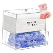 Laundry Room Organization Set, Dryer Sheet Holder w/Lid, Laundry Pods