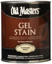 Old Masters Fruitwood Gel Stain Oil Based Quart for Wood Finishing