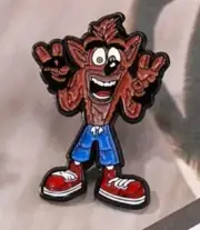 Crash Bandicoot enamel pin - lapel brooch cartoon funny - FREE SHIPPING !!
