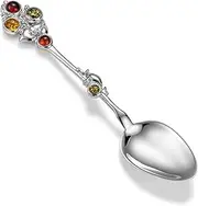 fish Children's Christening Gift Baby Spoon with Amber Sterling Silver 925 Sustainable Packaging Birth Gift