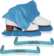 CRS Cross Skate Guards, Soakers and Towel Gift Set - Ice Skating Guards and Soft Skate Blade Covers for Figure Skating or Hockey