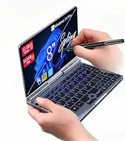8 Inch 2-in-1 Mini Laptop,HD Rotatable Touch Screen Support Handwriting Windows 11 Pro Small Laptop,Intel N100,12GB RAM, 512GB SSD,Wi-Fi 6, BT 5.2,2 MP Camera,G-Sensor,HDMI,Type C Ultra Pocket PC