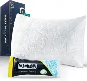 1-PK Shredded Memory Foam Bamboo Cooling Bed Pillow - Loft Adjustable (KING)