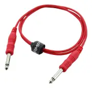 SWAMP 1/4" Slim-Line Patching TS Cable Red Thin Audio Patchbay or Pedalboard