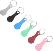 SEWACC 6PCS Shopping Trolley Token Keychain Compact Stainless Steel Keyrings for Grocery Carts Lightweight Portable Tokens Designs Steel