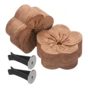 2Pcs Wood Essential Oil Diffusers Rosewood Plum Aroma Diffuser with Car Clips