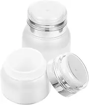 IWOWHERO Airless Pump Bottles Set of 2 Plastic Jars for Travel Toiletries Cosmetics