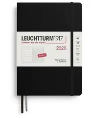 [LEUCHTTURM1917] Weekly Planner Notebook Medium A5 2026 in Black