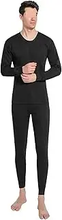 [STKARCV] Thermal Underwear for Men Winter Soft Lined Long Johns Set Men's Top & Bottom Set Cold Weather Ultra Soft(Black,2XL)