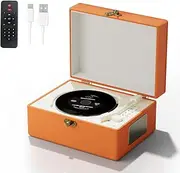 Portable CD Player with Remote Control 3600mAh Battery Orange