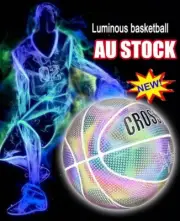 1x Flashing Holographic Glowing Reflective BaskV$ball Luminous Night Sport Set