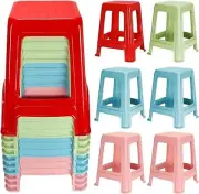 6 Pieces Stackable Classroom Stools 18 Inch Rigid Plastic Stools